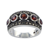 bague argent grenat art deco